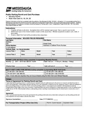 city of mississauga street parking permit.